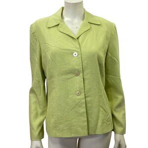 Coldwater Creek Linen Blend Womens Button-Up Blazer Jacket size 10